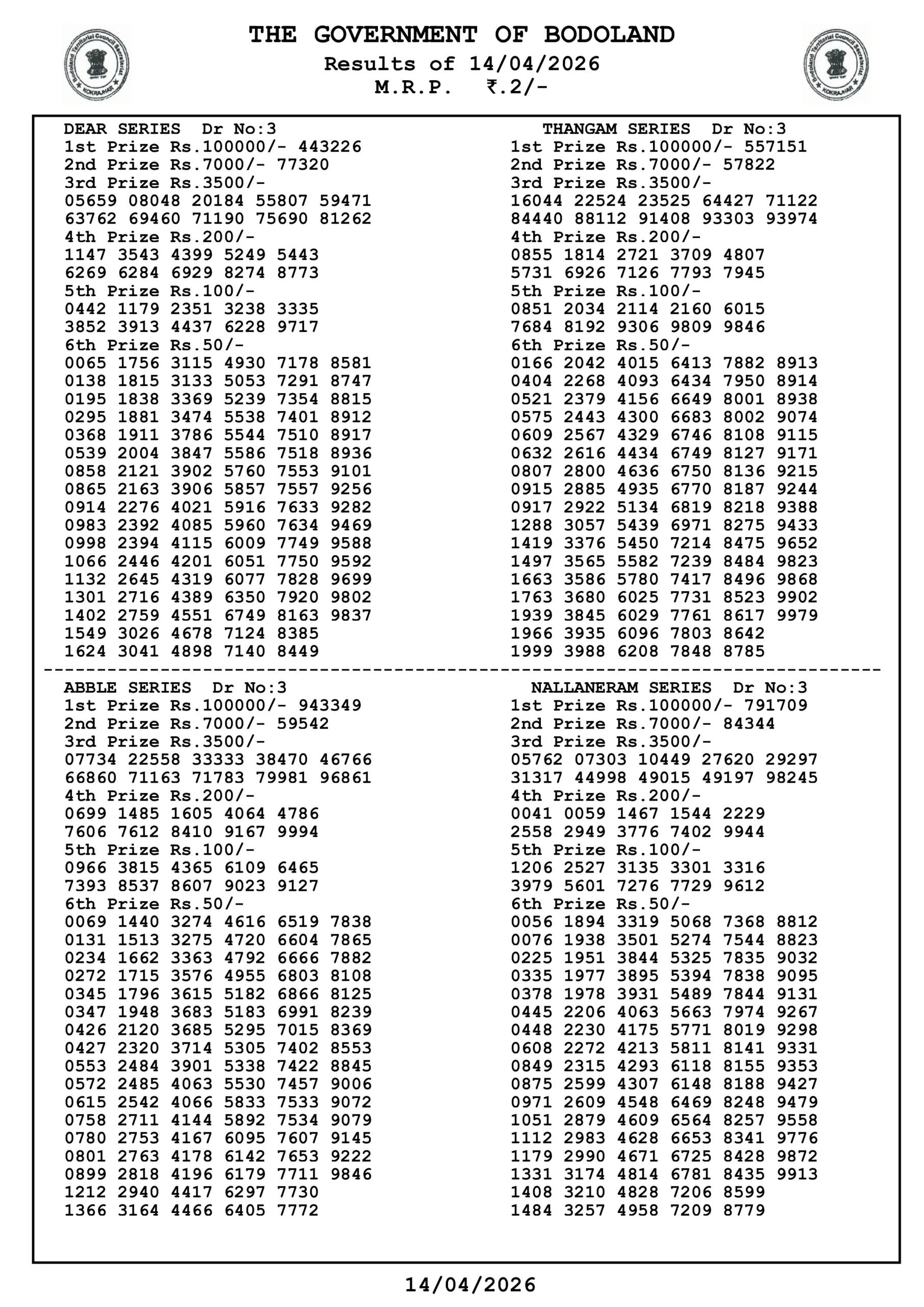 assam lottery result 3 pm 